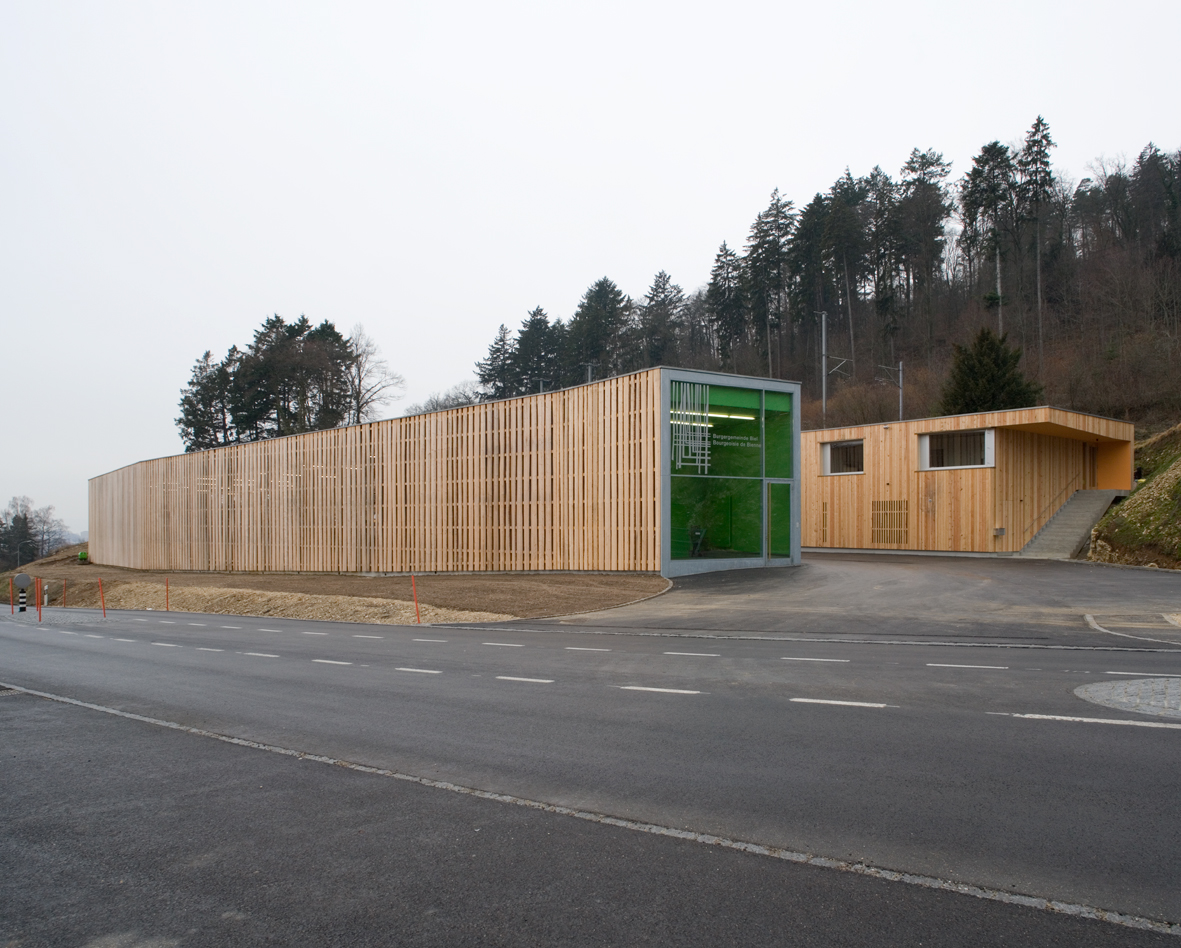 : Dépôt et bureaux de la Bourgeoisie, Bienne, Prix Lignum, Holzpreis Schweiz, bauzeit architekten