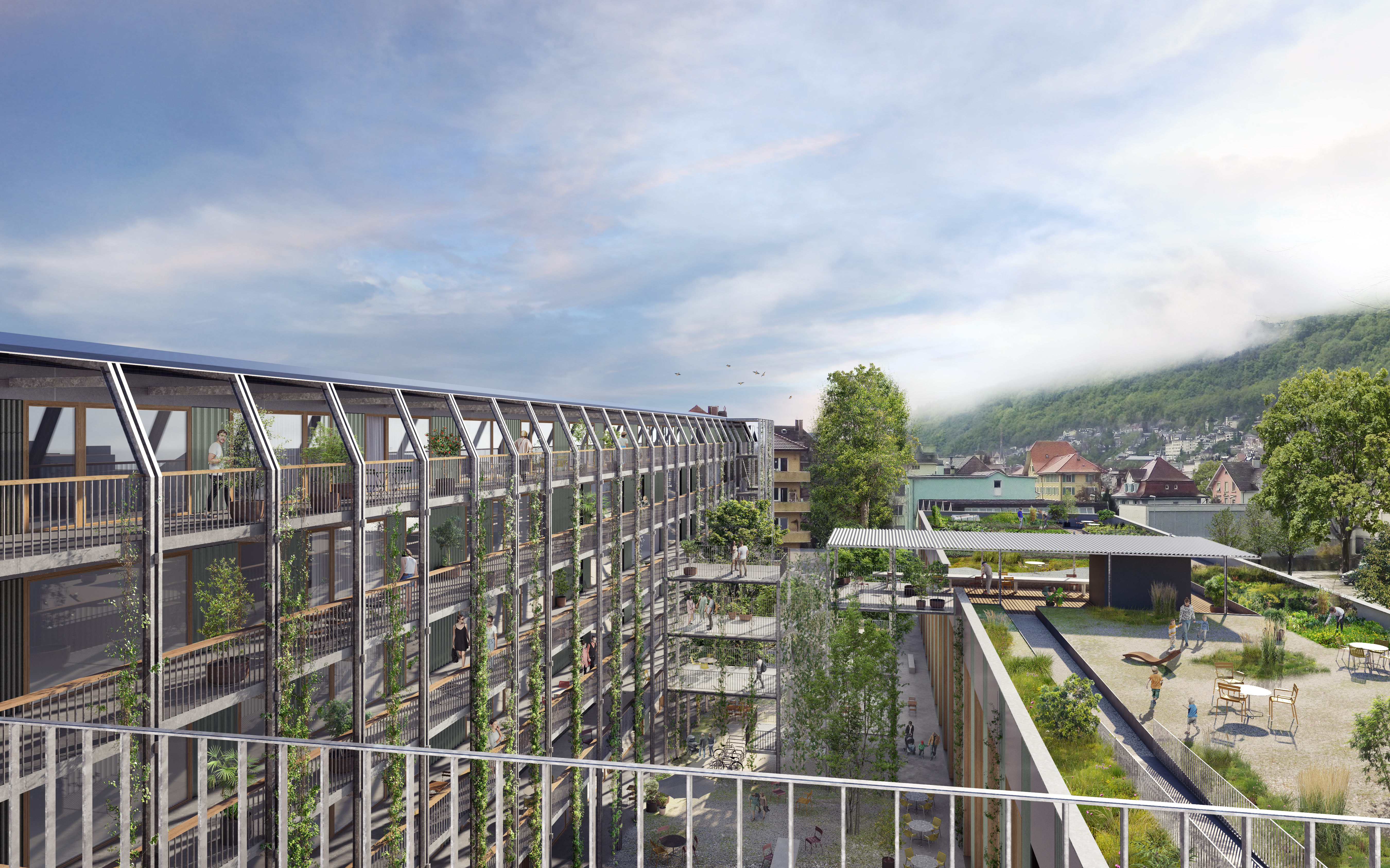 : Wohn- und Gewerbebau Fleur de la Champagne, Biel/Bienne, bauzeit architekten